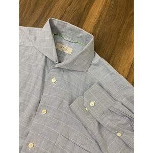 Men ETON of Sweden Chelsea plaid houndstooth cotton button dress shirt M Slim